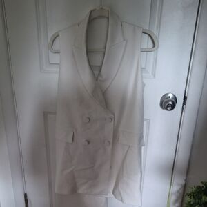Zara Cream Double-Breasted Vest
